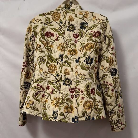 & TROUSERS DANIELLE M FLORAL TAPESTRY BROCADE BLAZER SZ 6 - Picture 2 of 6